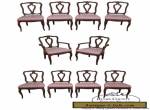 Vintage Set of 10 Solid Walnut French Country Style Dining Chairs for Sale