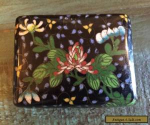 Item Beautiful Chinese Antique Flowers Enamel Cloisonne Box Black China for Sale