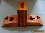Vintage Wooden Treen Inlayed Playing Card Box for Sale