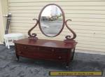 1 Antique Mahogany Vanity Chest with Mirror for Sale