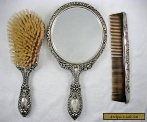 Item Vintage Gorham Sterling Silver Vanity Dresser Set Mirror Brush Comb for Sale