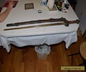 Item Vintage Antique Chinese Long Sword with Agate Stone and Turquoise for Sale