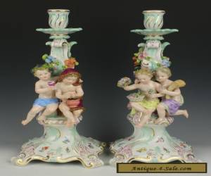 Item Meissen pair of figurines candlesticks "Four Seasons" WorldWide for Sale