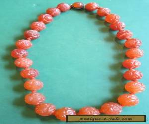 Item Antique Chinese Carved Carnelian Necklace for Sale