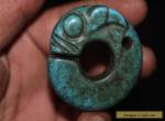 Old Chinese turquoise hongshan culture Hand carved Amulet Pendant H322 for Sale