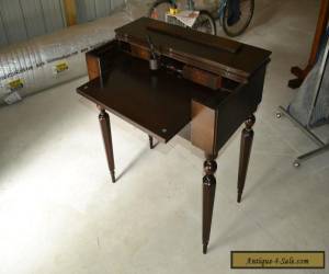 Item Antique Mahogany Wood Secretary Lady's Writing Desk Flip-Top Table Neoclassical for Sale