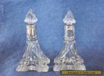 Pair of antique silver necked crystal perfume bottles. for Sale