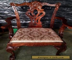 Item Mahogany Chippendale Dining Captain's Chair w/Cushion ~ Carved Claw Ball Feet  for Sale