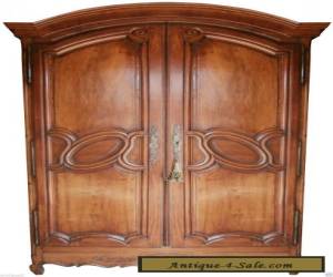 Item 1700s FRENCH LOUIS XV SOLID CARVED WALNUT ARMOIRE CABINET ENTERTAINMENT CTR for Sale