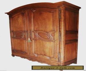 Item 1700s FRENCH LOUIS XV SOLID CARVED WALNUT ARMOIRE CABINET ENTERTAINMENT CTR for Sale