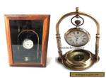 Nautical Vintage Replica Brass Hanging Clock With Mirror Sheesham Wooden Box  for Sale