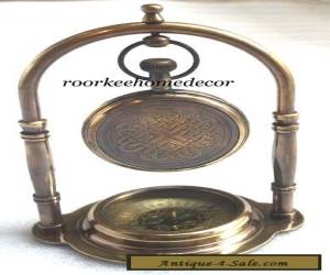 Item Nautical Vintage Replica Brass Hanging Clock With Mirror Sheesham Wooden Box  for Sale