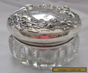 Item Silver Lady Cherub Dresser Box Sterling Art Nouveau Antique Jewel Box for Sale