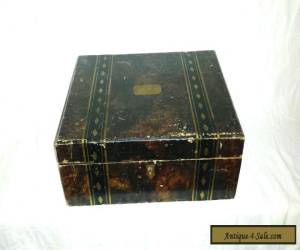 Item Antique letter writing lap travel Desk Box hand painted Victorian for Sale