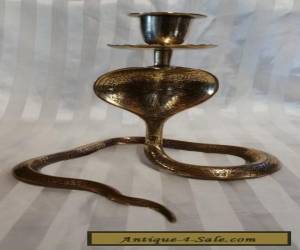 Item VINTAGE ANTIQUE SOLID BRASS "COBRA CANDLE HOLDER" for Sale