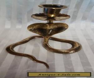 Item VINTAGE ANTIQUE SOLID BRASS "COBRA CANDLE HOLDER" for Sale