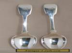 Antique Pair of Crested Sterling Silver Fiddleback Teaspoons London 1838 & 1841  for Sale