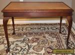 ATTRACTIVE VINTAGE LEATHER TOP MAHOGANY COFFEE TABLE, LONG OCCASIONAL END TABLE for Sale