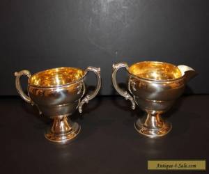 Item Antique Sterling Silver JWW Sugar Bowl & Creamer Set Vintage for Sale