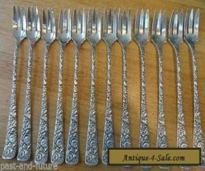 Item TOWLE STERLING ARLINGTON 1884 SET OF 12 COCKTAIL FORKS  6"  MONO J.S.C.  EX.COND for Sale