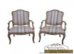 Vintage Pair of French Louis XV Style Painted Arm Chairs for Sale