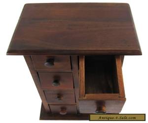 Item Primitive Vintage Antique Style Walnut Wood Spice Chest Herb Box Storage Cabinet for Sale