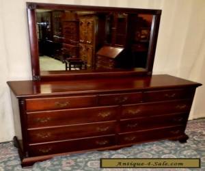 Item HUNGERFORD SOLID MAHOGANY DOUBLE DRESSER 9 Drawer Chest With Mirror VINTAGE for Sale