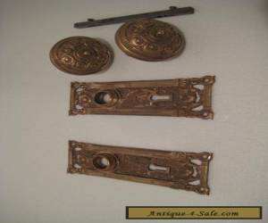 Item Vintage / Antique /Rare/ Brass Door Plates with !! FOX HEAD !! and Door Knobs for Sale