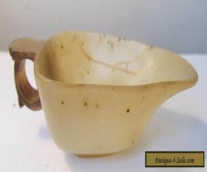 Item Antique 19th Century Carved CHINESE WHITE JADE Libation CUP Bowl 65 Grams for Sale