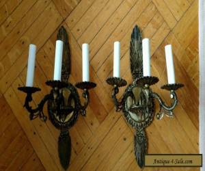 Item AS IS PAIR OF Vtg metal sconces LAMPS FOR PARTS FRENCH STYLE  for Sale