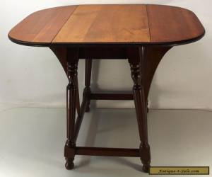 Item Set of 2 Mahogany Pembroke Drop Leaf End Side Hall Tables Solid Wood Vintage for Sale