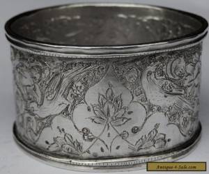Item Beautiful Antique Persian Islamic Solid Silver hand chased Napkin Ring for Sale