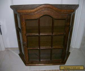 Item Antique/Vintage All Wood (Oak?) Large Curio Wall Display Cabinet for Sale