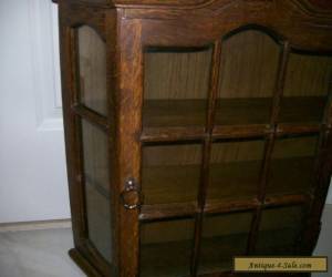 Item Antique/Vintage All Wood (Oak?) Large Curio Wall Display Cabinet for Sale
