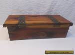 Vintage Small Cedar Box with Metal Hinge Straps for Sale