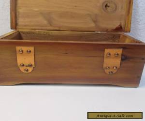 Item Vintage Small Cedar Box with Metal Hinge Straps for Sale