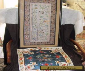 Item Vintage Chinese hand embroidered & KESI silk PANEL & pillowcase for Sale