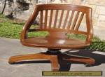 Vintage Milwaukee Chair Co Antique Oak Wood Swivel Desk Office Lawyer Chair  for Sale