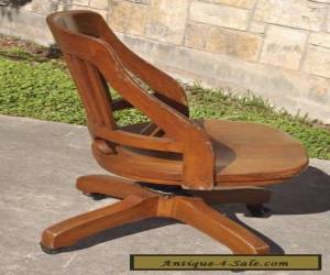 Item Vintage Milwaukee Chair Co Antique Oak Wood Swivel Desk Office Lawyer Chair  for Sale