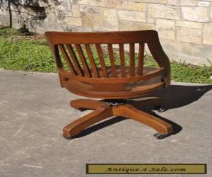 Item Vintage Milwaukee Chair Co Antique Oak Wood Swivel Desk Office Lawyer Chair  for Sale