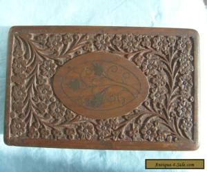 Item Antique hand carved inlaid wooden box for Sale