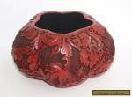 Antique Chinese Carved Cinnabar Gourd Bowl / Vase for Sale
