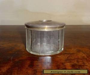 Item ANTIQUE CUT GLASS VASE WITH HALLMARKED SILVER LID, HALLMARKED WITH LION AND H for Sale