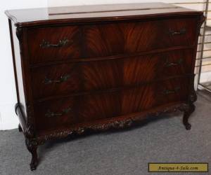 Item Vintage French-Style Flamed Mahogany Carved Dresser for Sale