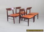 4 DANISH modern mid century walnut side chairs Stanley Furniture 60s mod mcm vtg for Sale