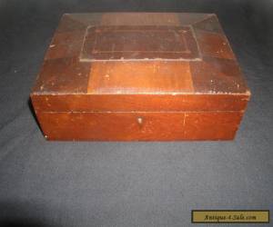 Item Old Vintage Antique Wood Wooden Sewing Jewelry or Document Box  for Sale
