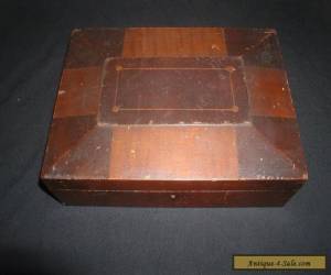 Item Old Vintage Antique Wood Wooden Sewing Jewelry or Document Box  for Sale