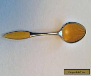 Item Vintage Frigast Denmark sterling silver with gold enamel demitasse spoon  for Sale