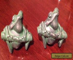 Item Solid Metal Frog Drawer Handles/Pulls SET of TWO for Sale