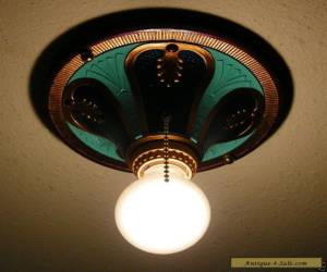 Item Vintage Art Deco H.P. Inc Cast Aluminum Ceiling Light Fixture Restored for Sale